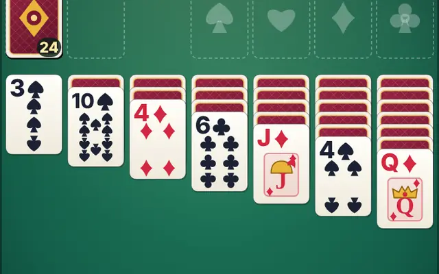 トランプ ソリティア のプレイ画面
